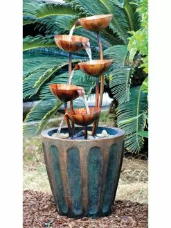PRP Copper Lotus Cascading Fountain
