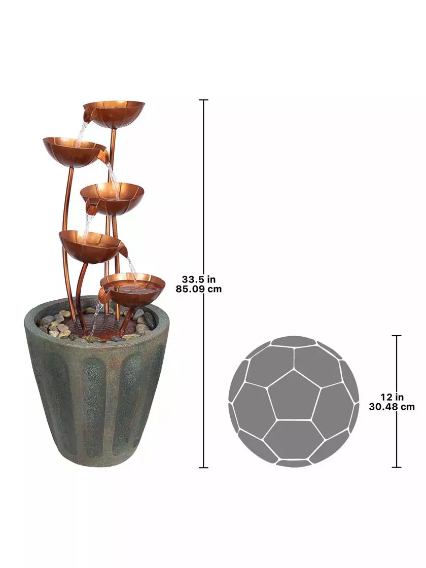 PRP Copper Lotus Cascading Fountain - Image 3