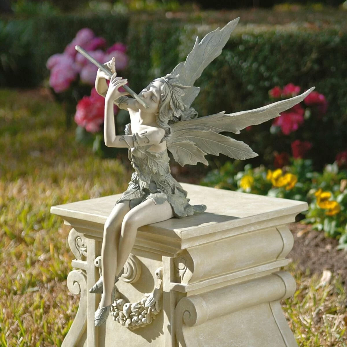 PRP Sitting Fairy Flutist Statue
