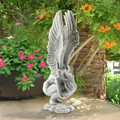 PRP Crouching Angel Garden Statue