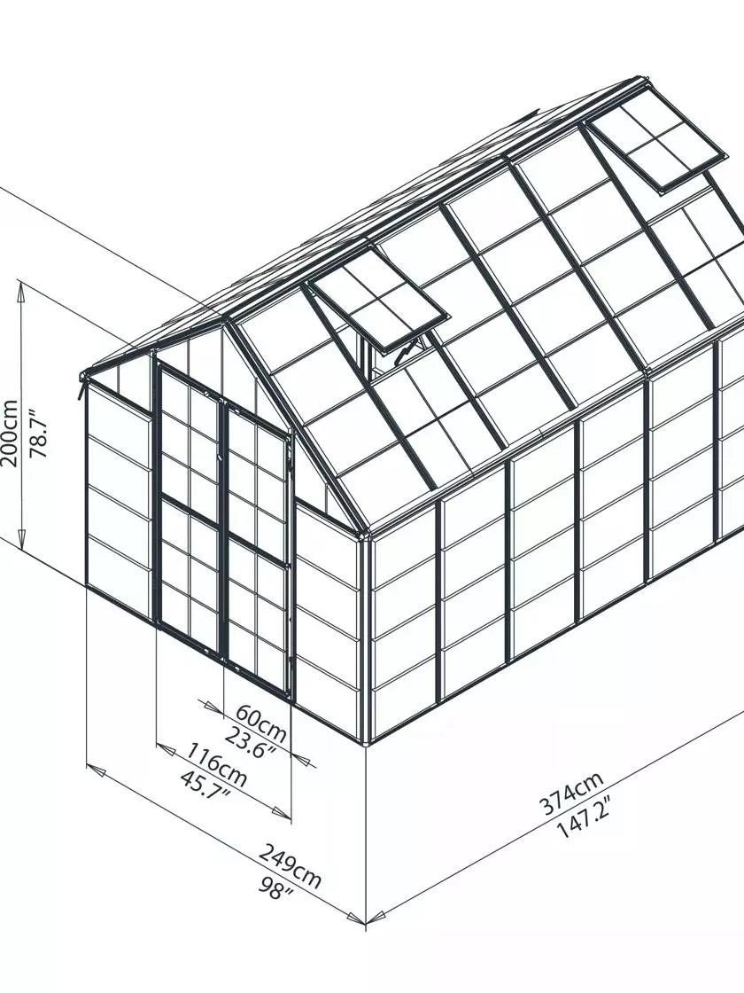 GSC Canopia® By Palram Harmony™ Snap & Grow Greenhouse, 8' - Image 21