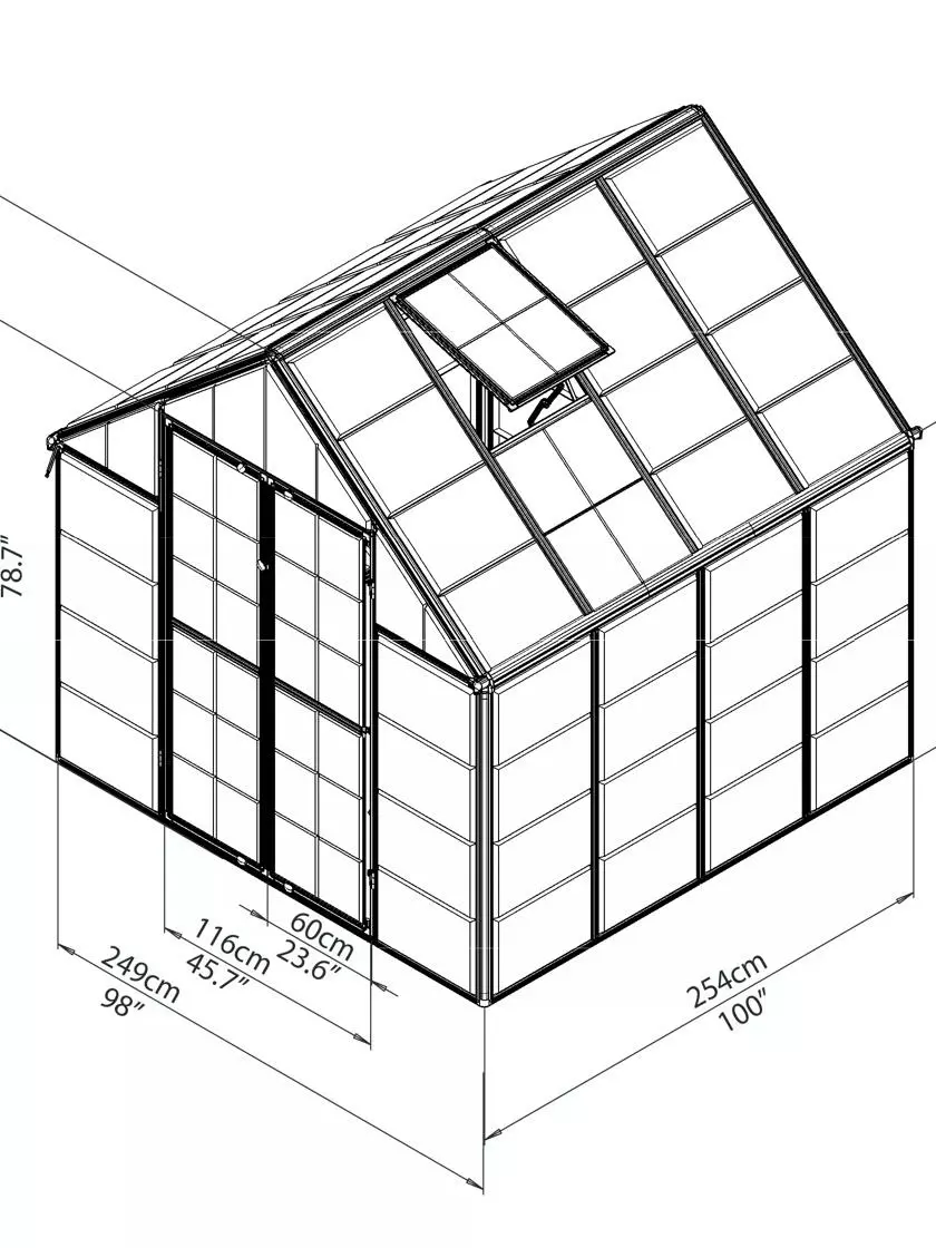 GSC Canopia® By Palram Harmony™ Snap & Grow Greenhouse, 8' - Image 25