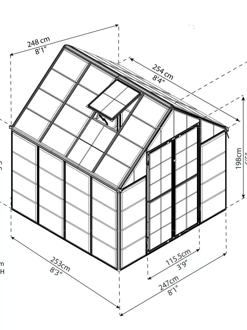 GSC Canopia® By Palram Harmony™ Snap & Grow Greenhouse, 8' - Image 24