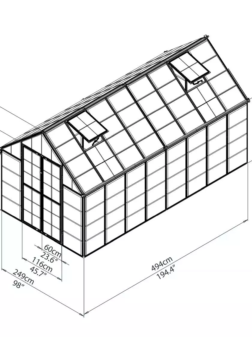 GSC Canopia® By Palram Harmony™ Snap & Grow Greenhouse, 8' - Image 27