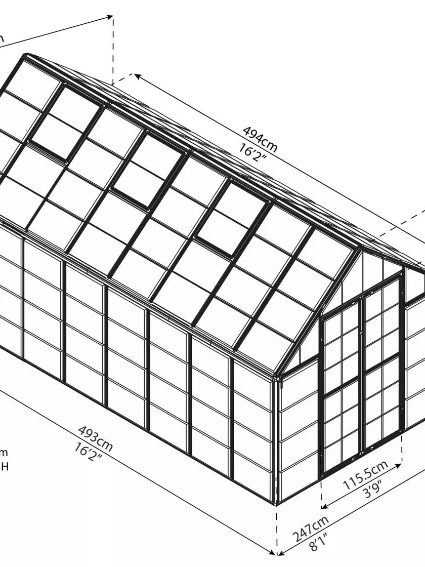 GSC Canopia® By Palram Harmony™ Snap & Grow Greenhouse, 8' - Image 26