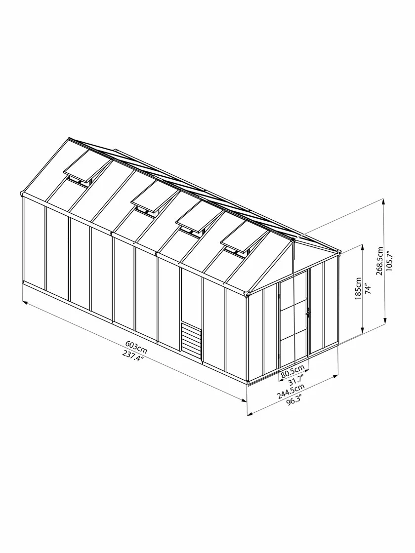 GSC Canopia® By Palram Glory™ Greenhouse, 8' - Image 30