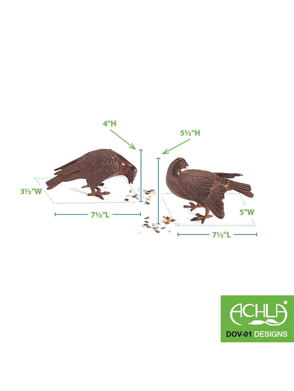 GSC Achla Designs Bronzed Doves Pair - Image 2