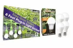 GSC Miracle LED Corded 4-Socket Grow Light Kit With Bulbs, Full Spectrum And Red