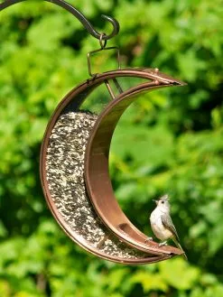 GSC Crescent Moon Bird Feeder With Copper Finish