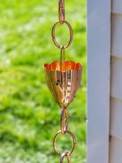 GSC Crocus Pure Copper Rain Chain, 8.5'