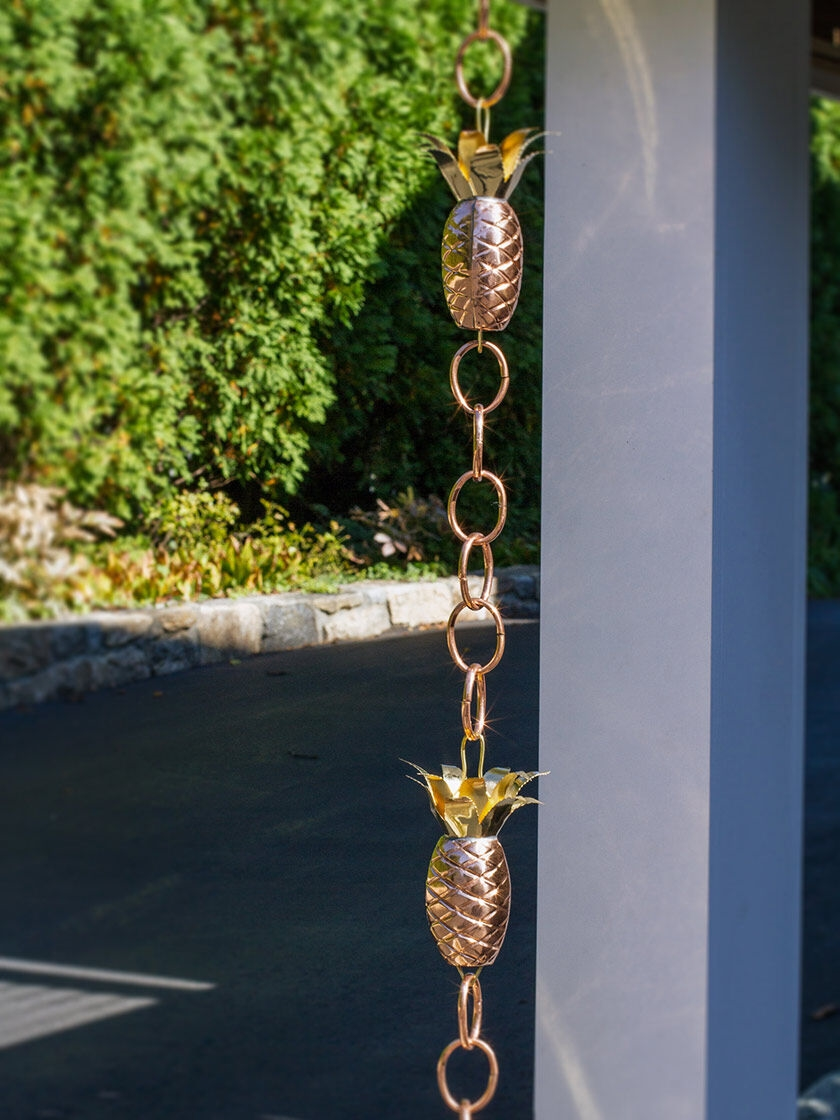 GSC Pineapple Pure Copper Rain Chain, 8.5'