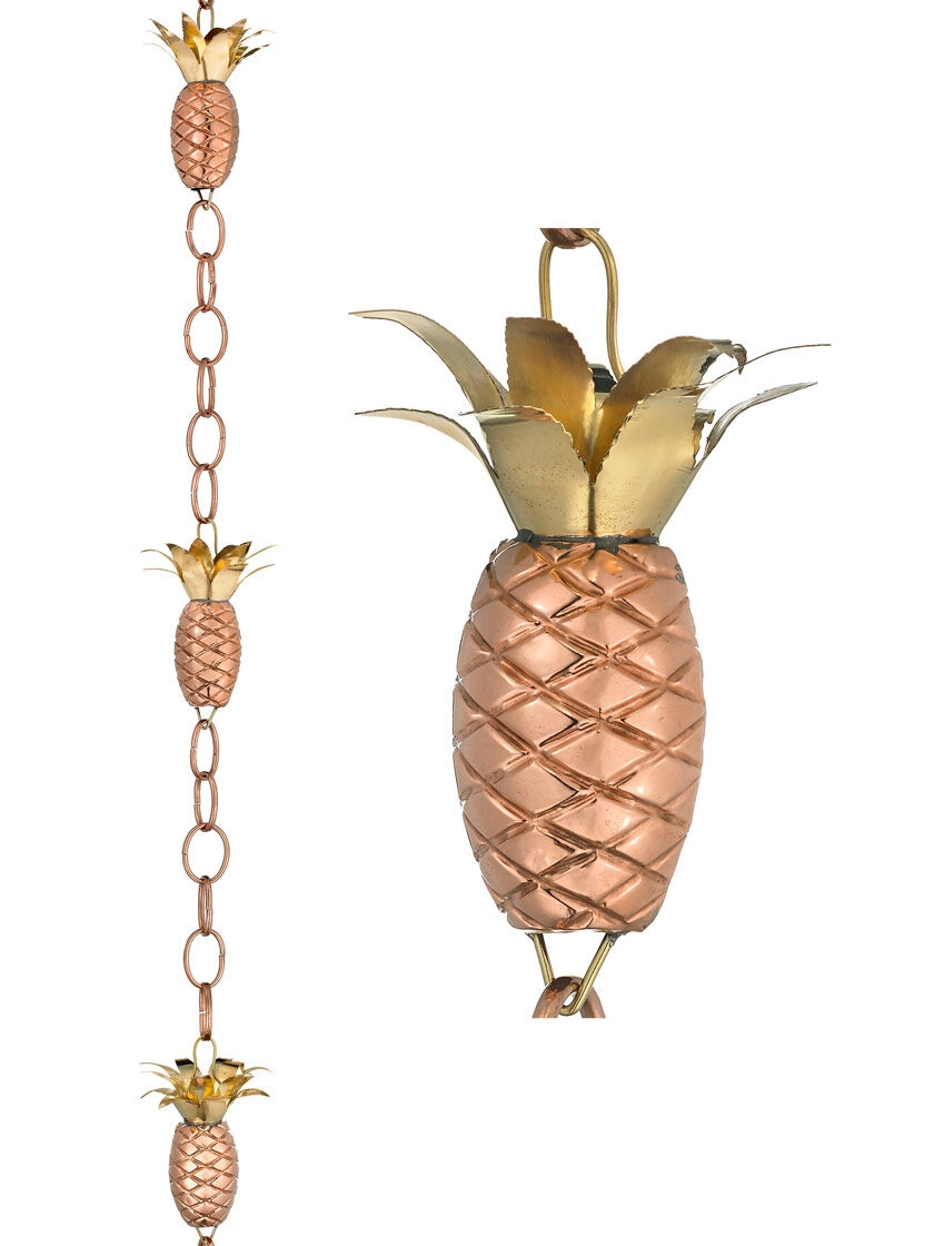 GSC Pineapple Pure Copper Rain Chain, 8.5' - Image 2
