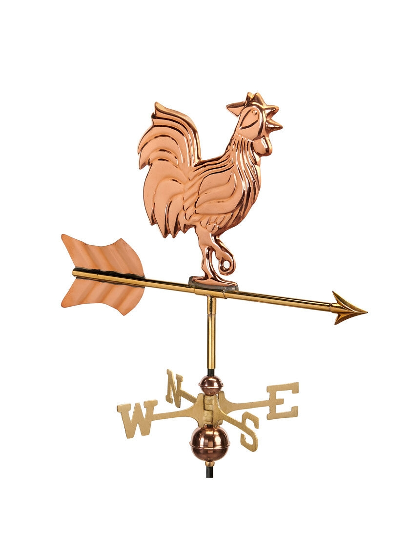 GSC Rooster Cottage Copper Weathervane With Roof Mount - Image 2