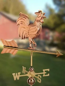 GSC Rooster Cottage Copper Weathervane With Roof Mount