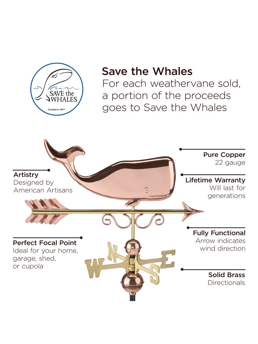 GSC Save The Whales™ Copper Weathervane - Image 4