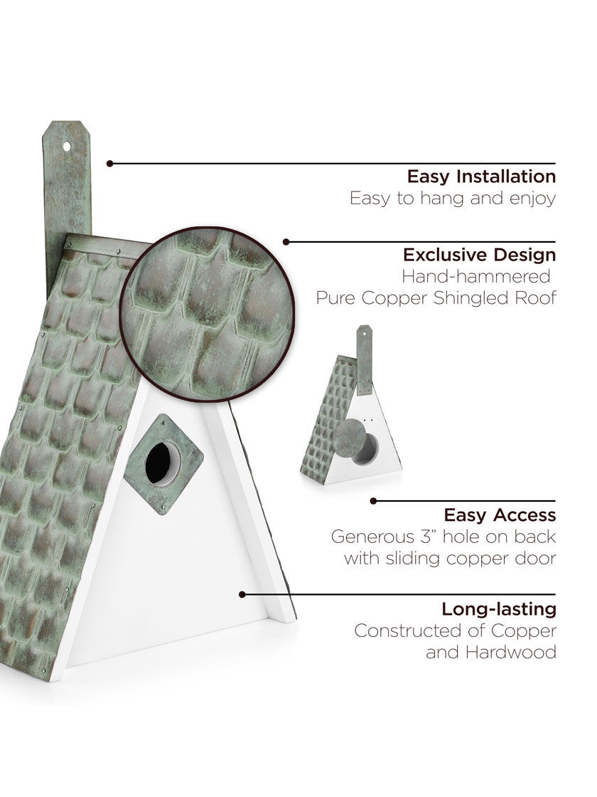 GSC Swiss Chalet Bird House With Verdigris Copper Roof - Image 2