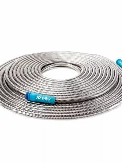 GSC Sun Joe AJSGH100 Heavy-Duty Spiral Constructed Stainless Steel Garden Hose | 100-Feet | 1/2 In. Diameter