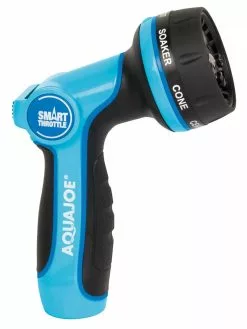 GSC Aqua Joe AJHN102 Heavy Duty Indestructible Metal Multi Function Adjustable Hose Nozzle With Smart Throttle