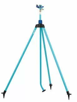 GSC Aqua Joe AJ-IST72ZM Indestructible Zinc Impulse 360-Degree Telescoping Tripod Sprinkler | Customizable Coverage | Extends From 42-72-inches | 1390 Sq Ft Max Coverage