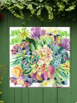 GSC Succulent Blooms Outdoor Wall Art