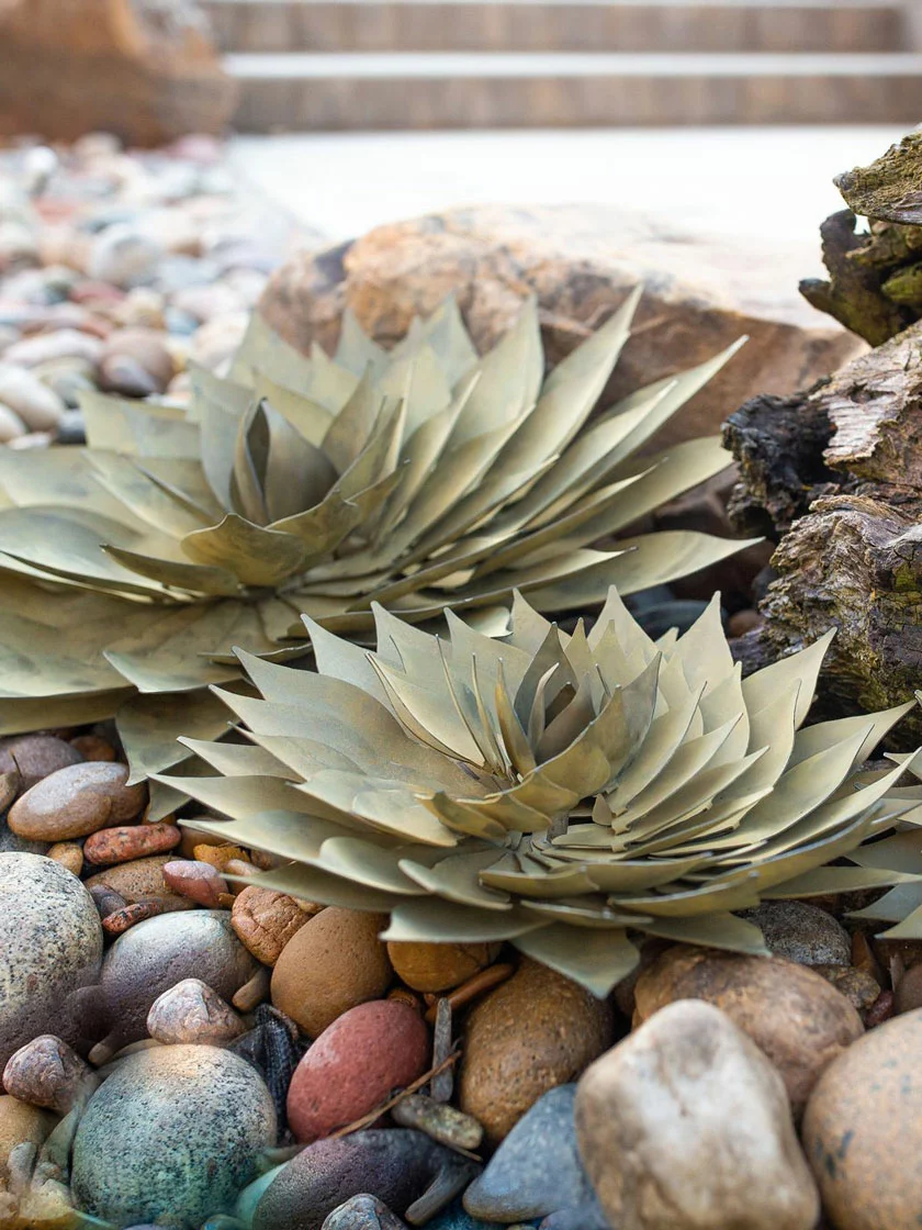 GSC Desert Steel Spiral Aloe Sculpture
