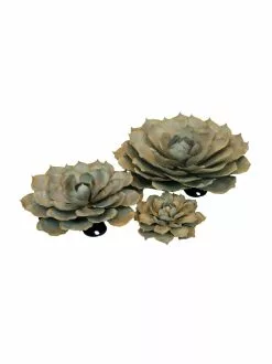 GSC Desert Steel Blue Rose Succulent Sculpture