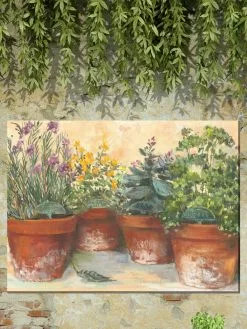 GSC Herb Pots Outdoor Wall Art