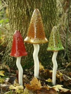 GSC Potting Shed Tinkling Toadstool Sculptures, Set Of 3