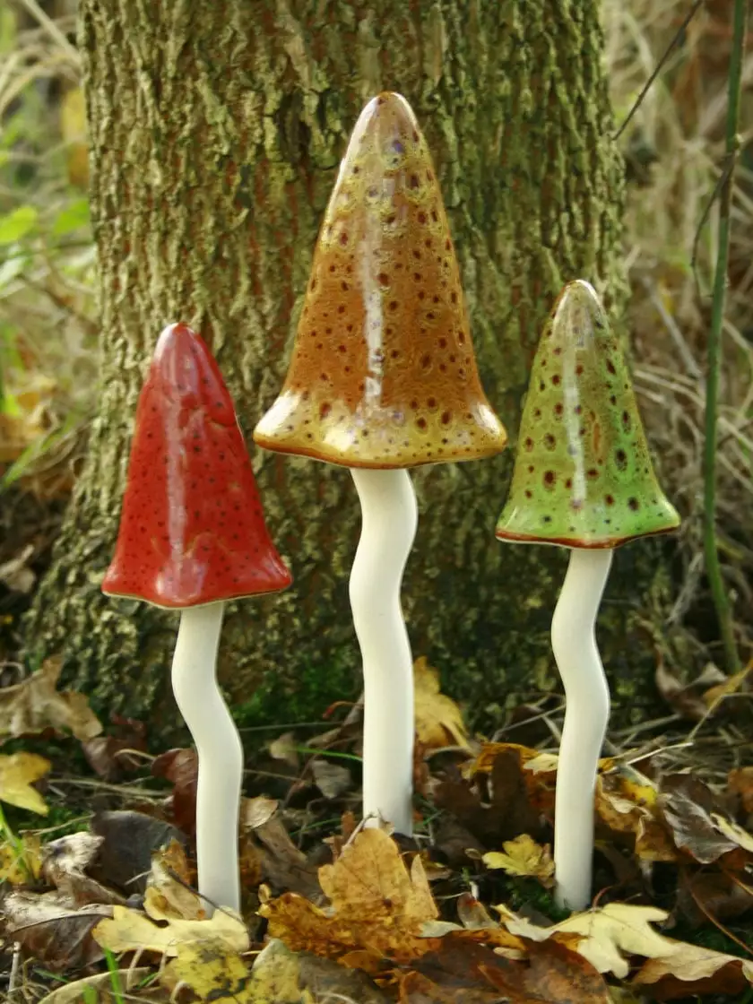 GSC Potting Shed Tinkling Toadstool Sculptures, Set Of 3