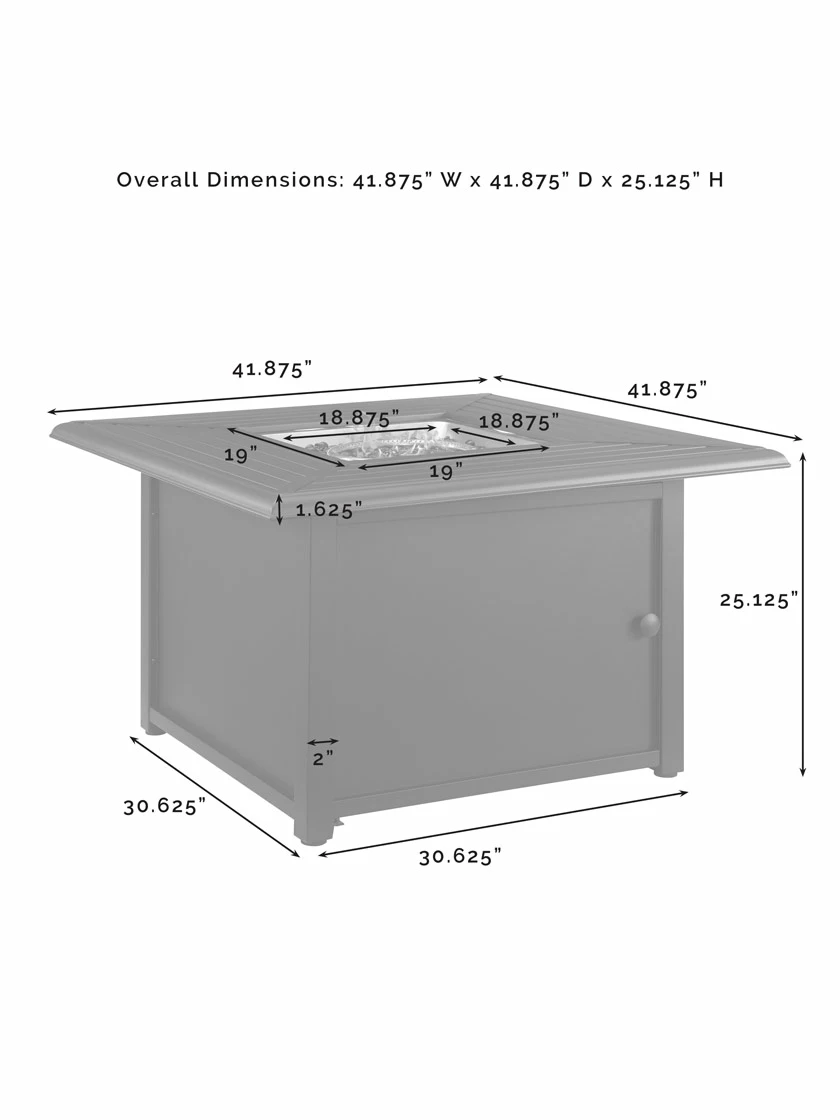 GSC Crosley Dante Metal Fire Table - Image 12
