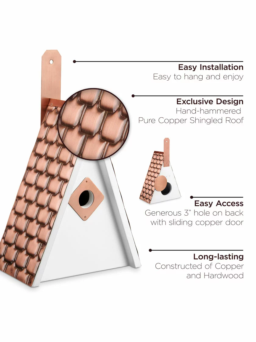 GSC Swiss Chalet Bird House With Copper Roof - Image 4