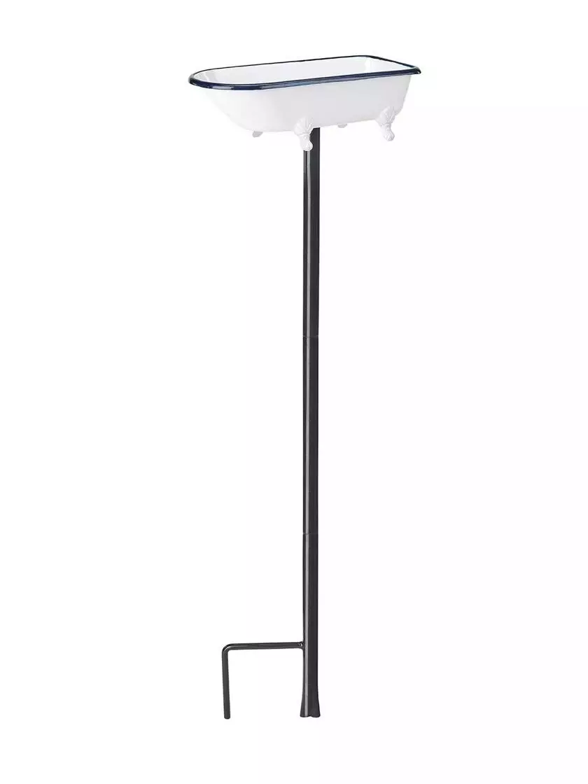 GSC White Enamel Bathtub Birdbath - Image 3