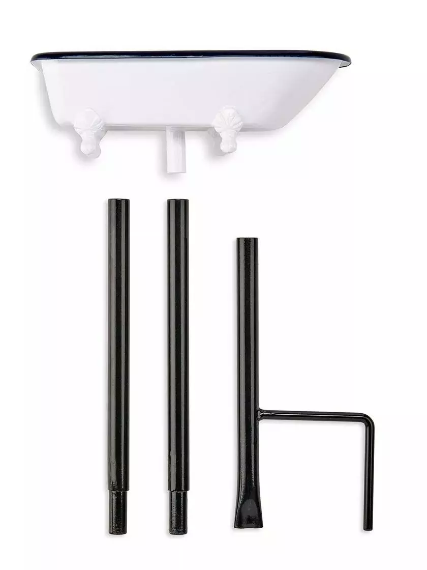 GSC White Enamel Bathtub Birdbath - Image 5