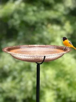 GSC Copper Birdbath, 18" With Stake