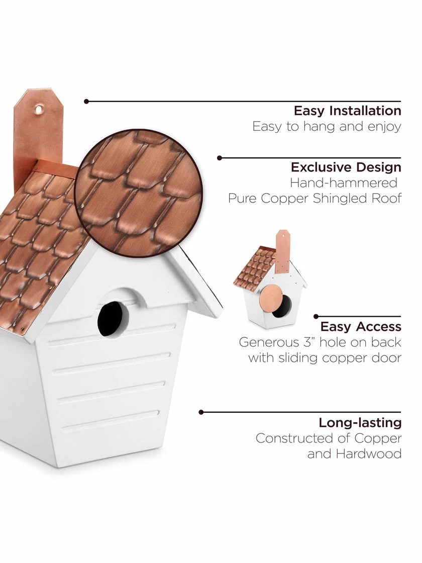 GSC Classic Cottage Bird House With Copper Roof - Image 4