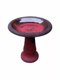 GSC Exaco Enduro Clay Scroll Vine Birdbath