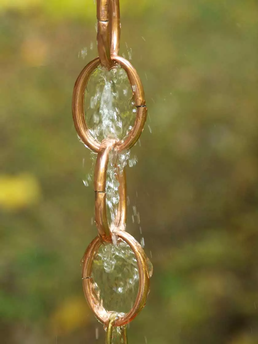 GSC Single Link Pure Copper Rain Chain, 8.5'