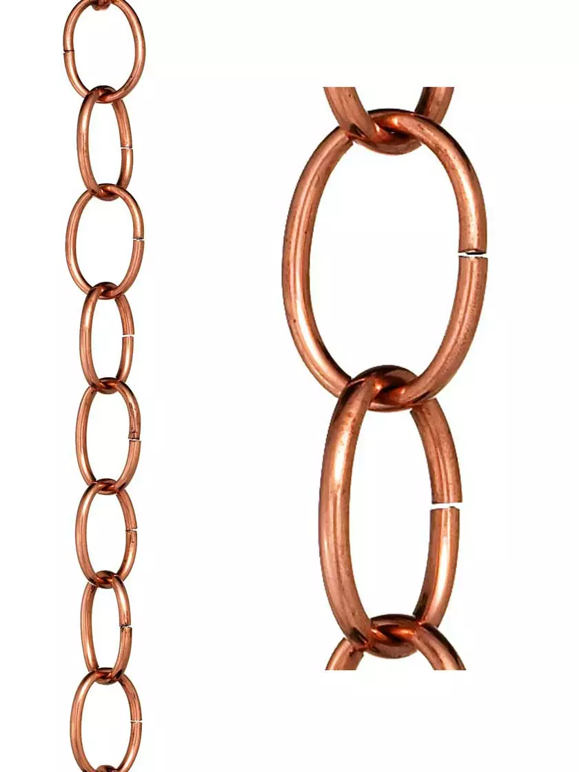 GSC Single Link Pure Copper Rain Chain, 8.5' - Image 3