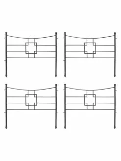 GSC Achla Designs Square-on-Squares Fence Sections, Set Of 4