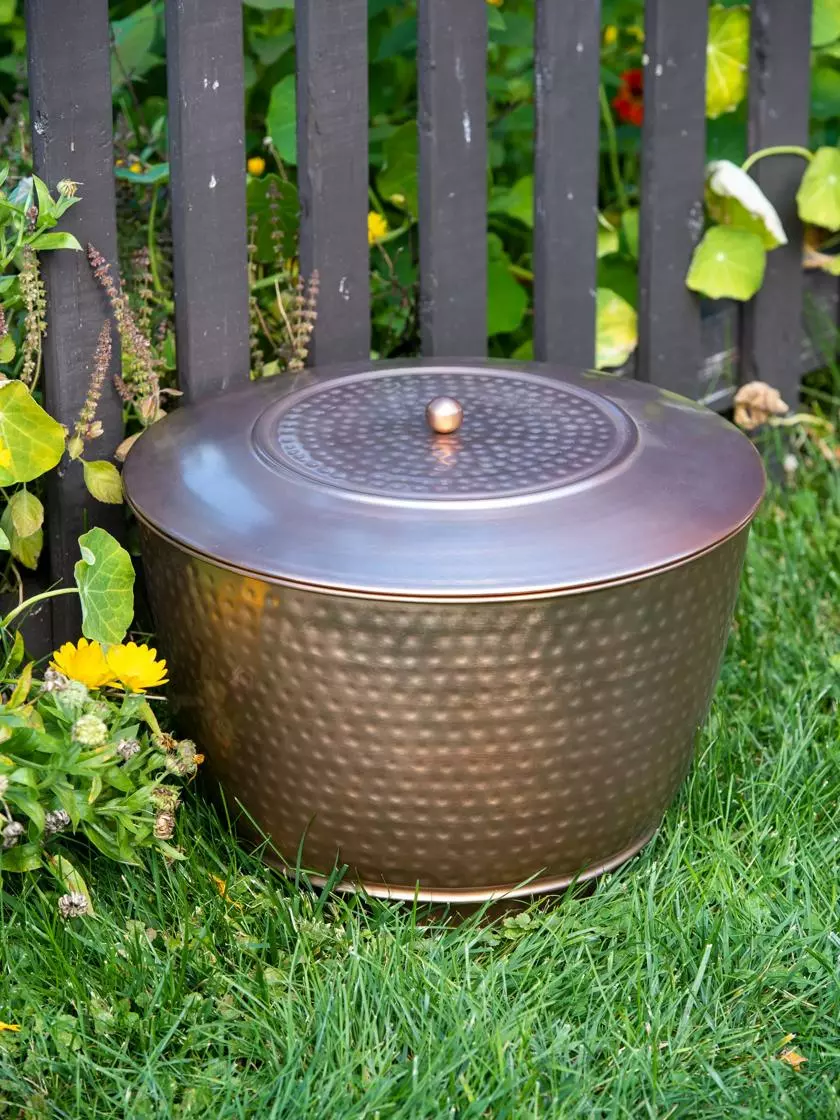GSC Hammered Copper Hose Pot With Lid - Image 2