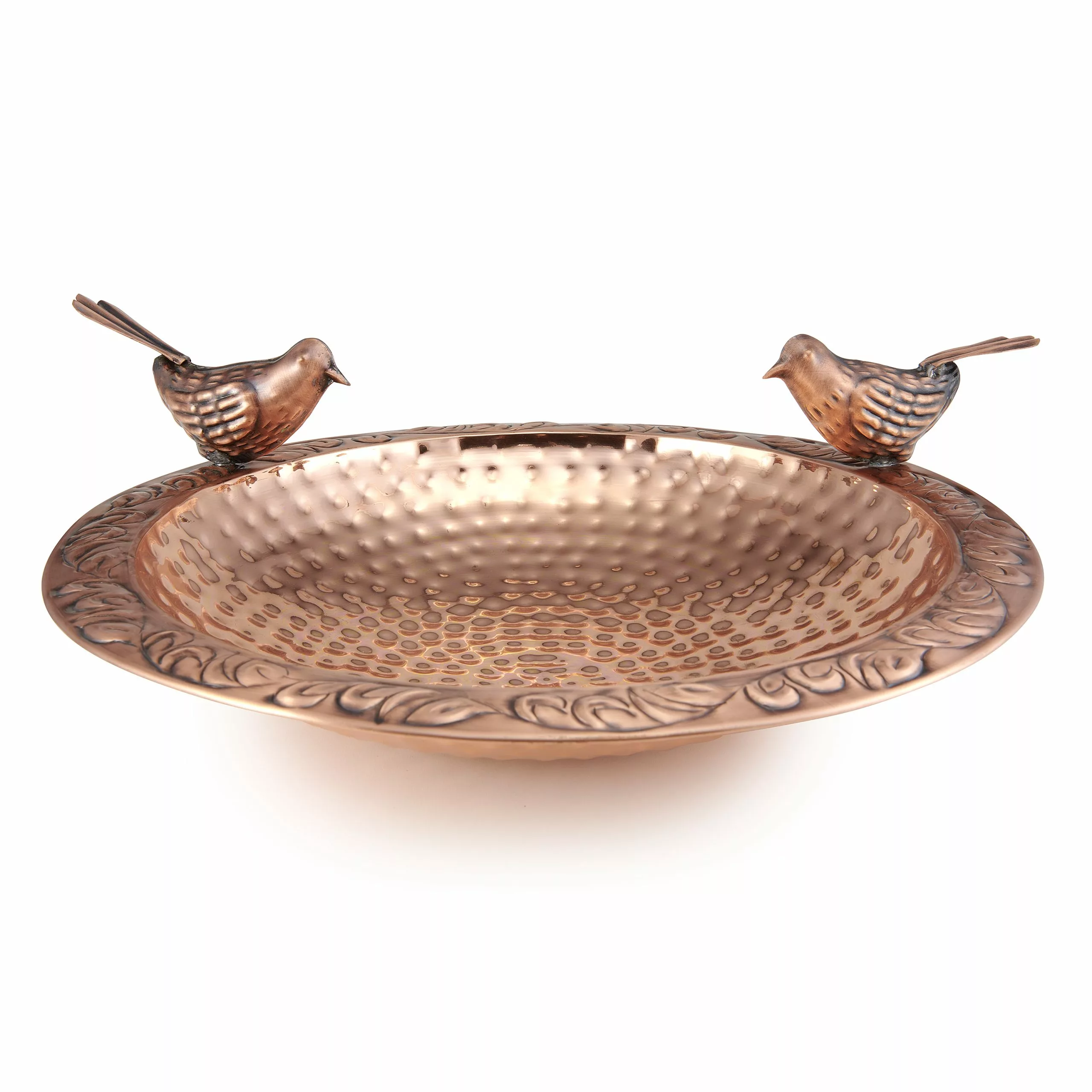 GSC Pure Copper Bird Bath With Two Copper Birds And Tree Multipronged Garden Pole - Image 5