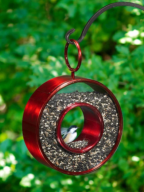 GSC Circle Fly-Thru™ Bird Feeder With A Ruby Red Finish - Image 2