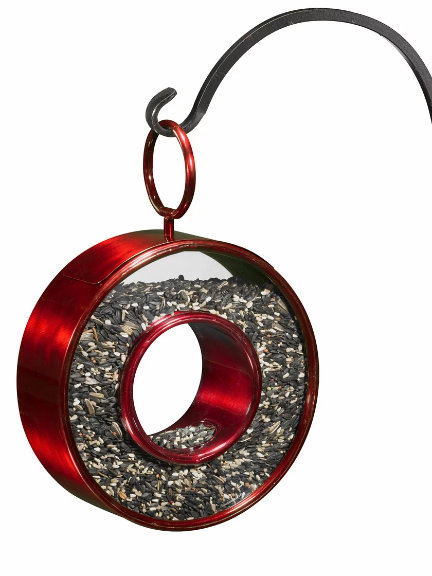 GSC Circle Fly-Thru™ Bird Feeder With A Ruby Red Finish - Image 3