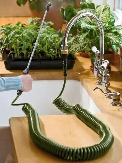 GSC Mini Coil Indoor Garden Hose With Sprayer